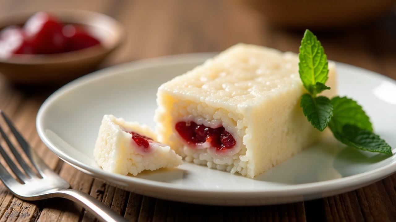 Traditioneller Reiskuchen mit süßer Bohnenpaste