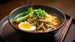 Traditionelles Ramen mit Misobrühe