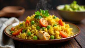 Trinidad Pelau with Pigeon Peas