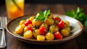 Tris-Kartoffeln mit Knoblauch und Paprika