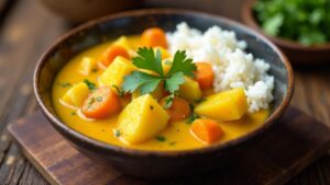 Tropischer Taro-Frucht-Curry