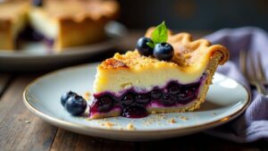 Vanille-Blaubeer-Amaretto-Pie