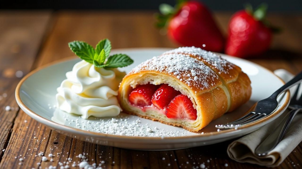 Vanille-Erdbeerstrudel