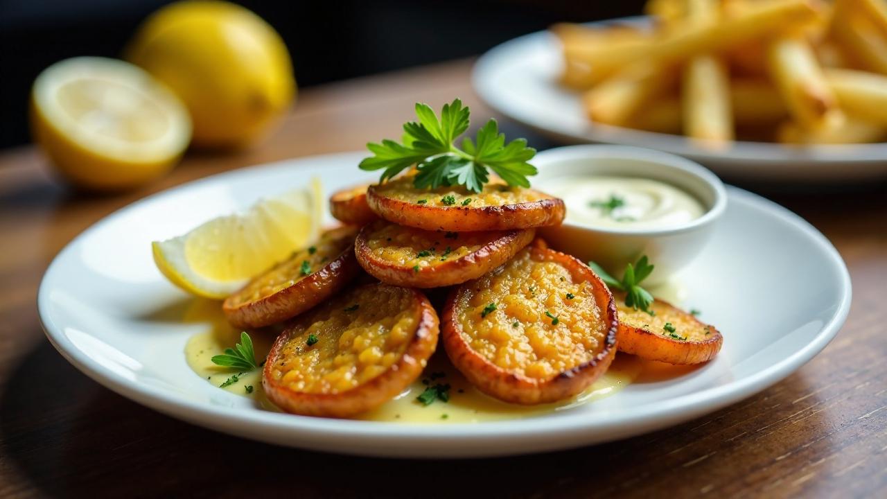 Vegane No-Fish'n'Chips mit Meerrettichsoße