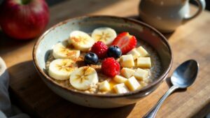 Veganer Buchweizenbrei mit Früchten