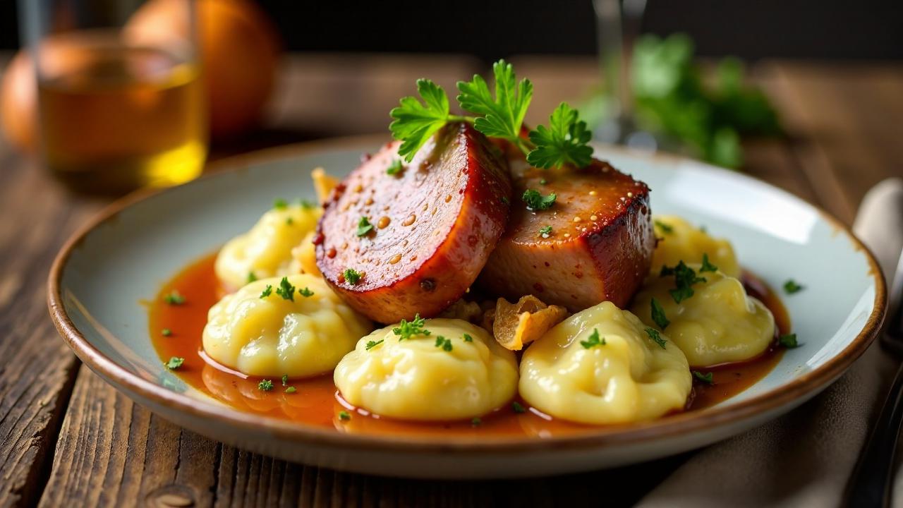 Vepřo knedlo zelo (Schweinebraten mit Knödel und Sauerkraut)