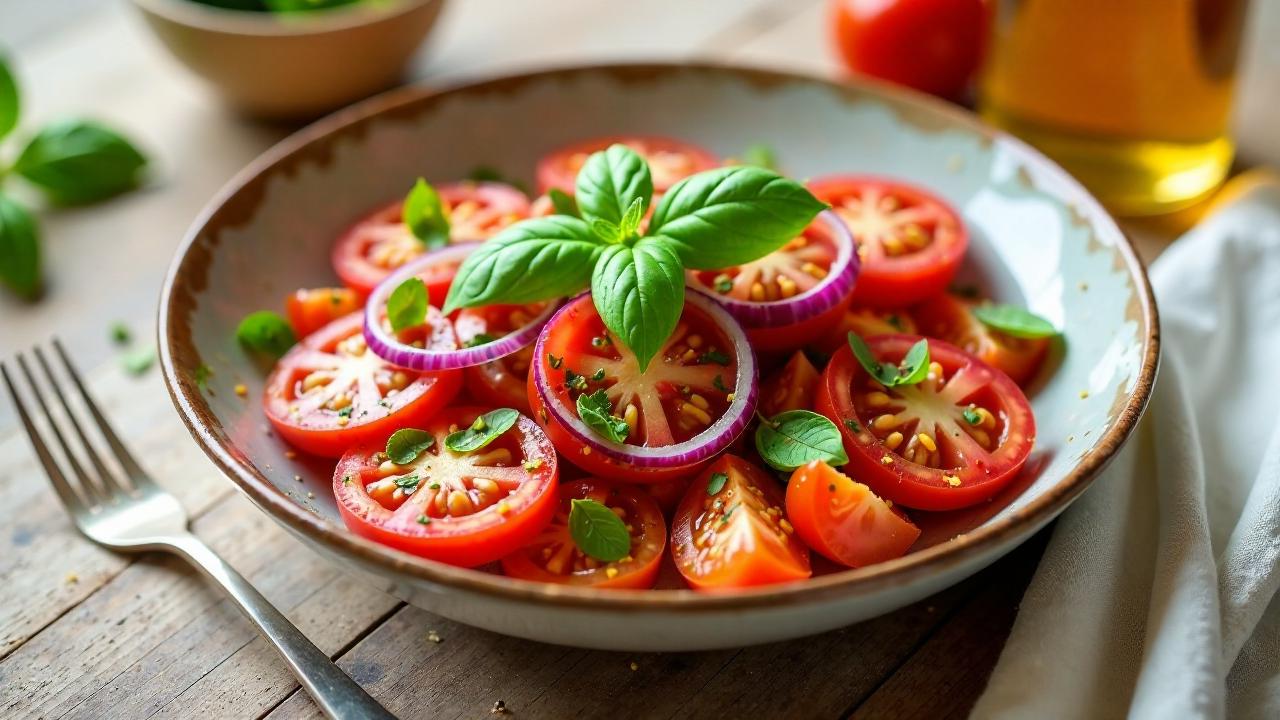 Verjus und frische Tomatensalat