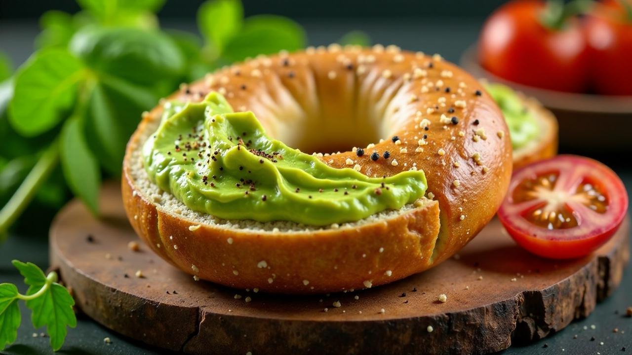 Vollkorn-Bagel mit Avocado