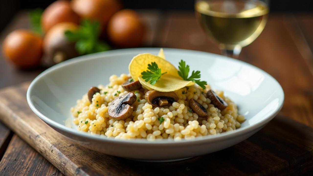 Waldpilzrisotto mit Parmesanchips