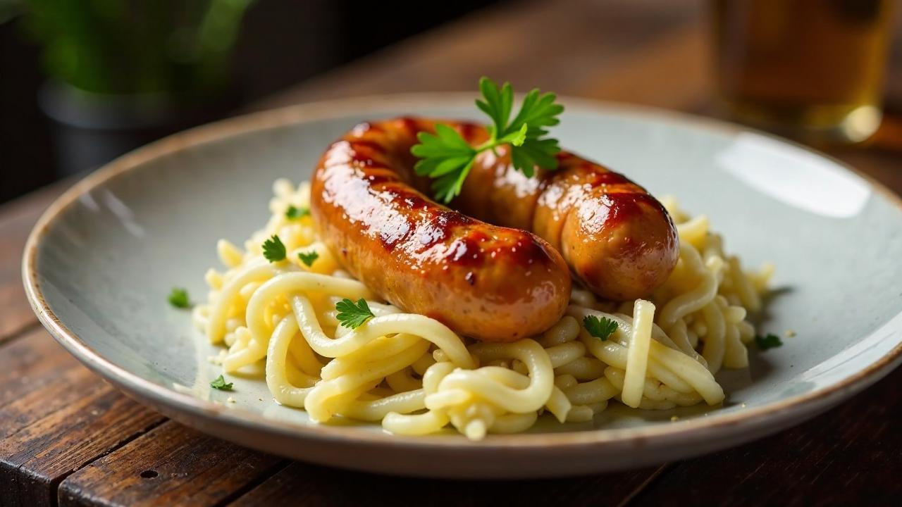 Walliser Sennenbratwurst mit Sauerkraut