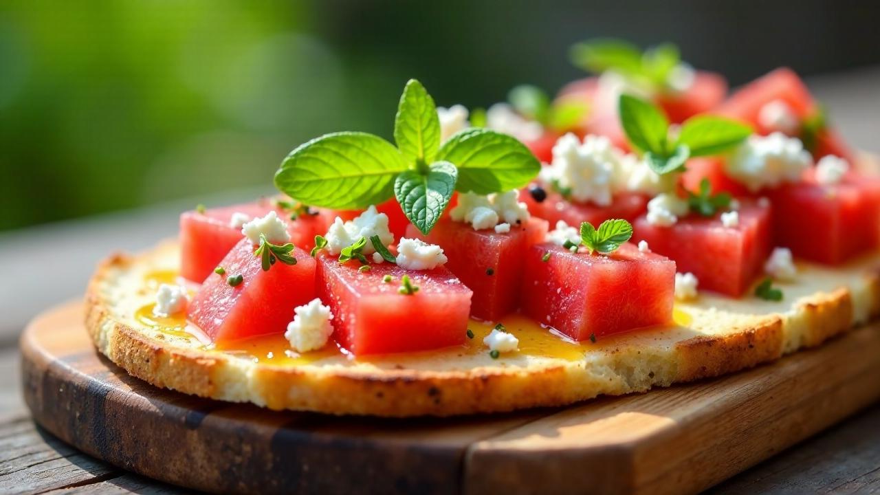 Wassermelonen-Feta Fladen