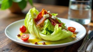 Wedge Salad – Salatkeil mit Speck und Blauschimmelkäse.