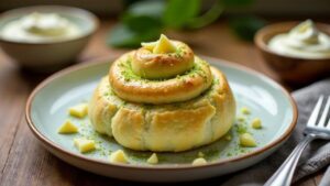 Weiße-Schokolade-Matcha-Brötchen: Modern