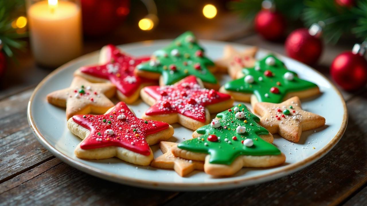 Weihnachtsplätzchen mit Zuckerguss