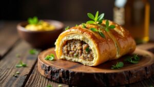 Welsh Sausage Roll - Walisische Bratwurst im Blätterteig