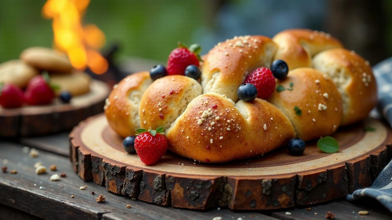 Wikinger Stockbrot mit Waldfrüchten