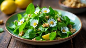 Wildkräutersalat mit Gänseblümchen