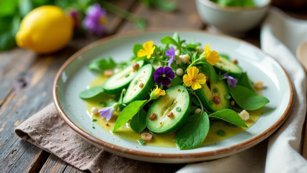 Wildkräutersalat mit Spiesslauch-Dressing