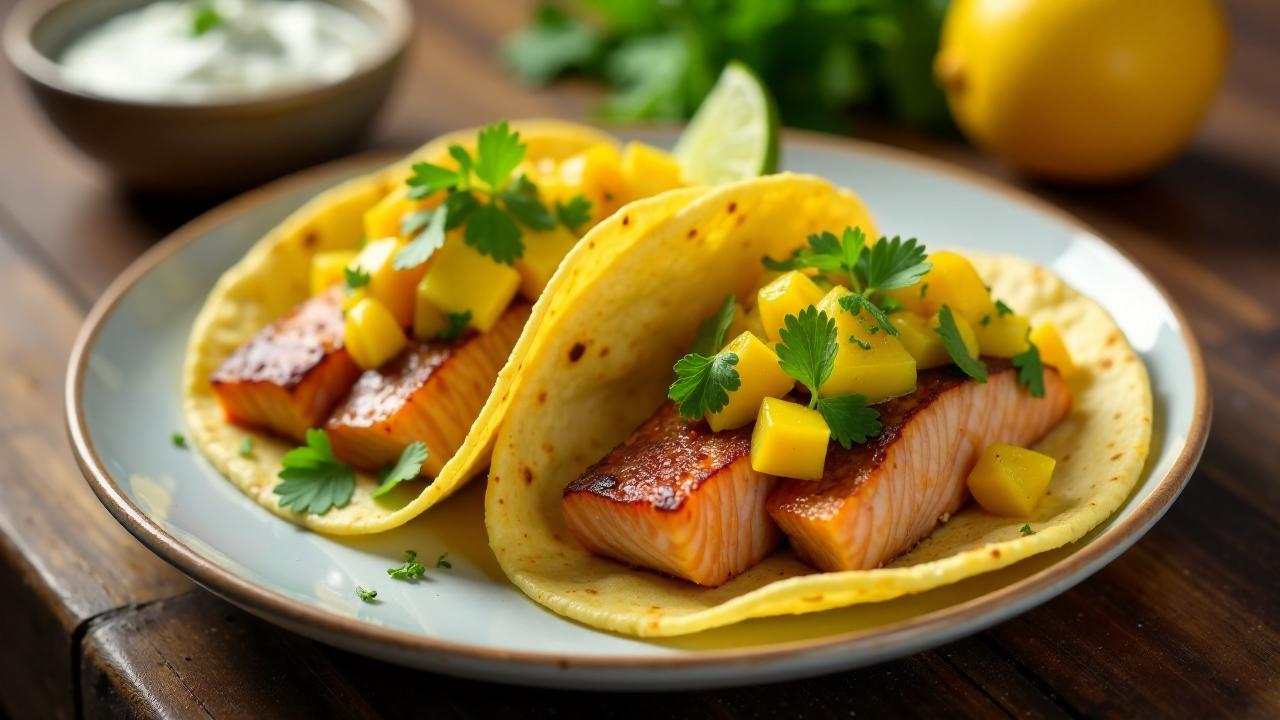 Wildlachs-Tacos mit Mango-Salsa