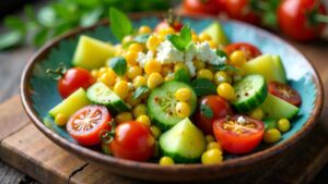 Wildsalat mit geröstetem Mais