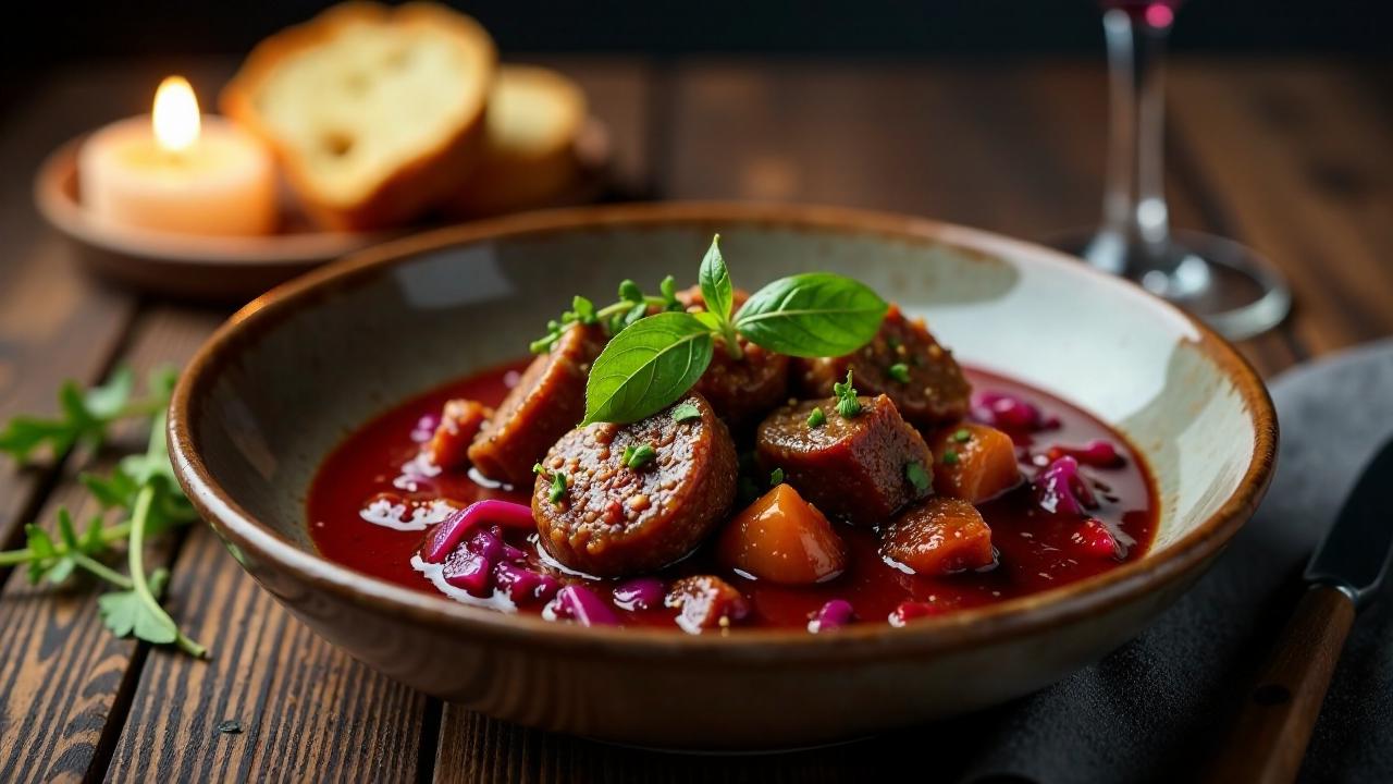 Wildschweinragout mit Rotkohl