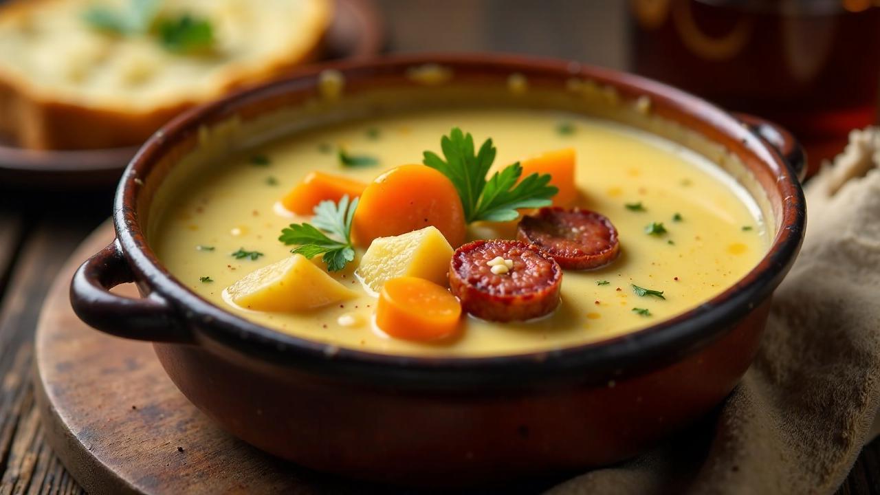 Wärmende Kartoffelsuppe mit Würstchen