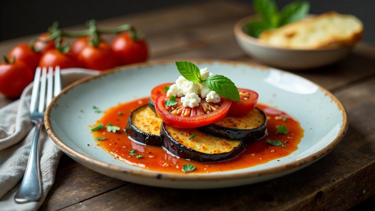 Würzige Melitzanopita-Tomaten