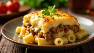 Würzige Pastitsio-Auflauf