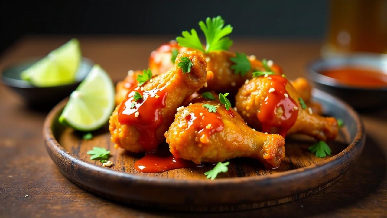 Yangnyeom Chicken - Würziges frittiertes Hähnchen