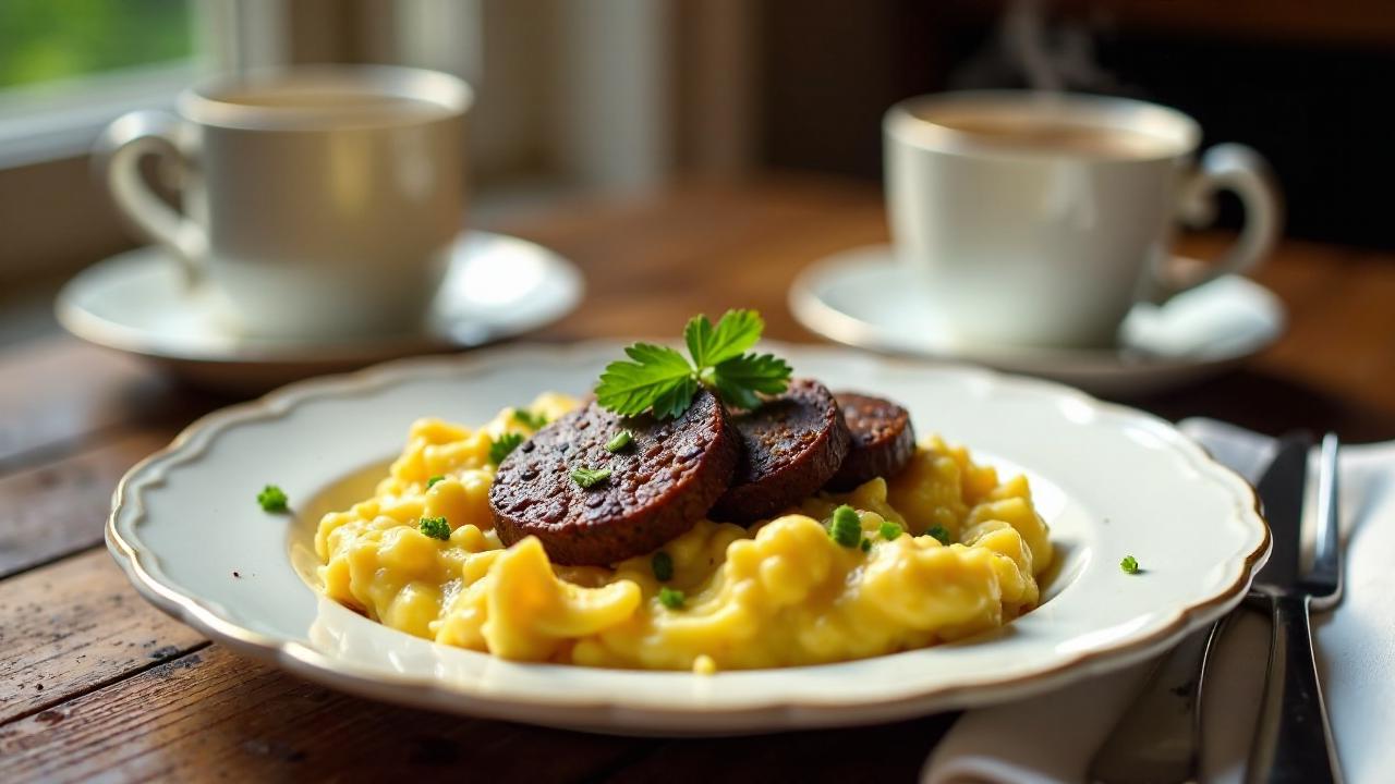 Yorkshire Black Pudding und Eierspeise