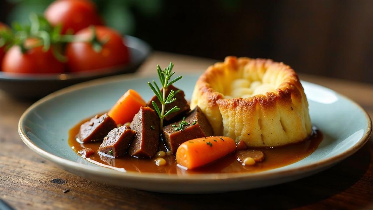 Yorkshire Pudding und Rotwein Stew