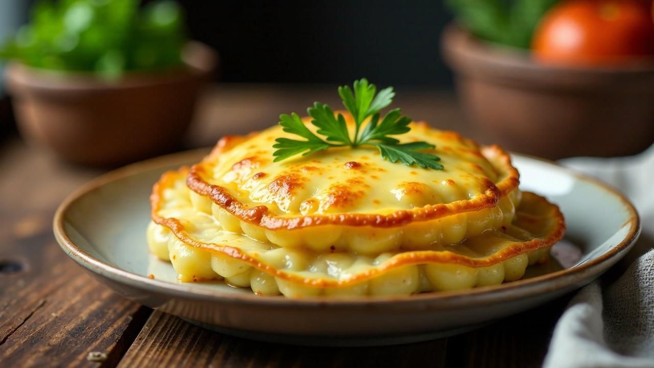 Zapečené brambory se sýrem (Überbackene Kartoffeln mit Käse)