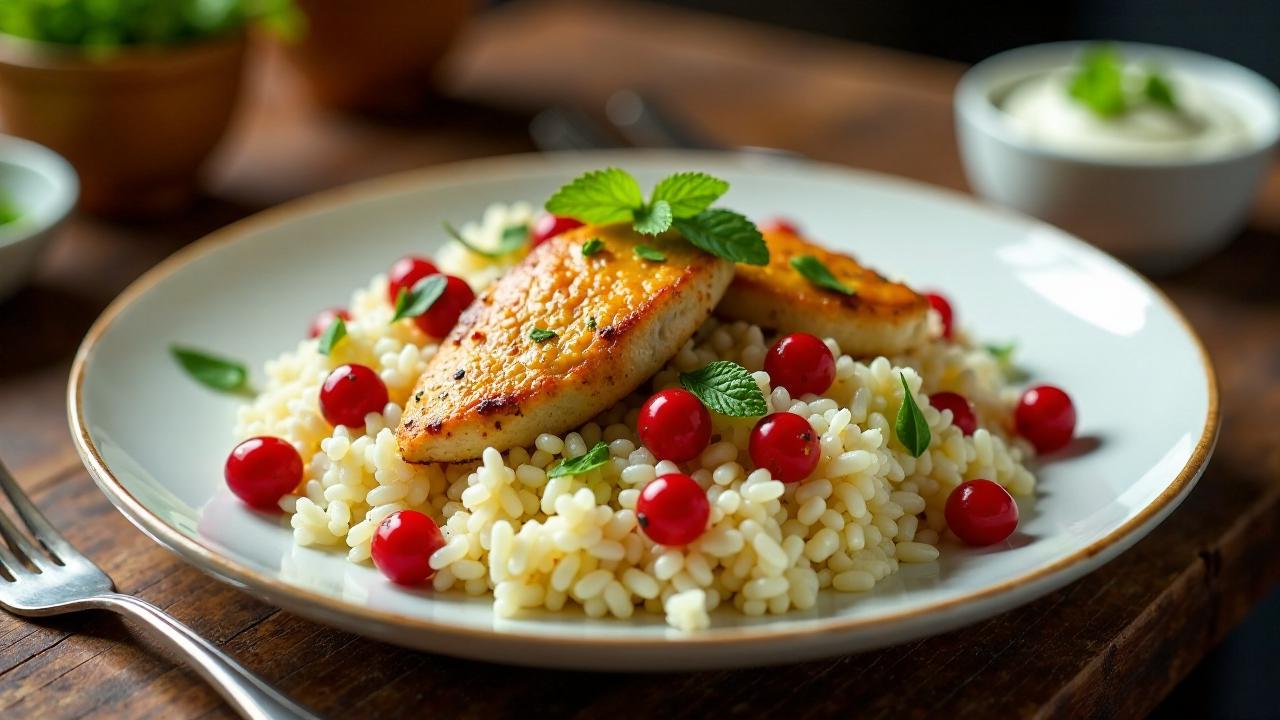 Zereshk Polo - Berberitzenreis mit Huhn