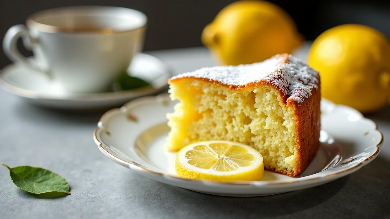 Zitronenkuchen με Puderzucker