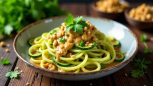 Zoodles mit Erdnuss-Kokos-Soße