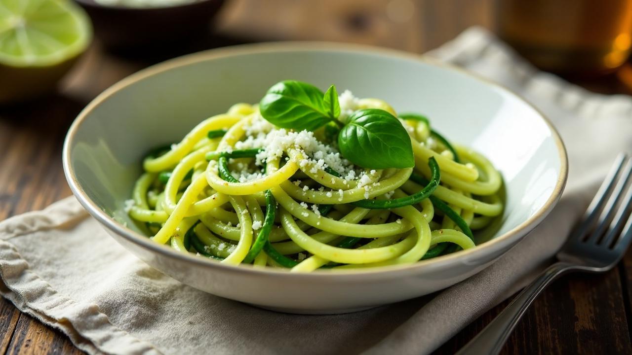 Zucchini-Nudeln mit Grillen-Pesto