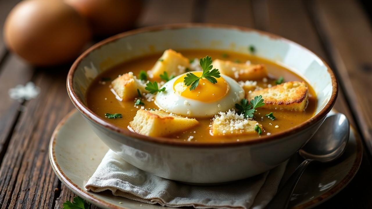 Zuppa Pavese, Brot- und Eier-Suppe