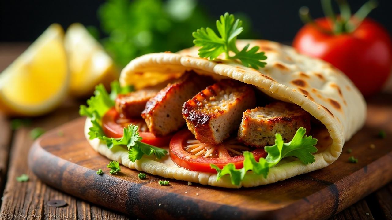 Zyprische Pitta mit Schweinefleisch