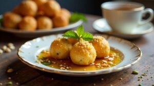 Şekerpare: Mandelbällchen in Zuckersirup