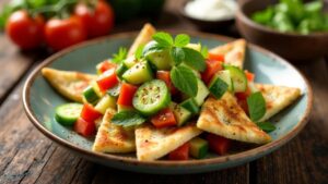 Ägyptischer Fattoush: Brot- und Gemüsesalat