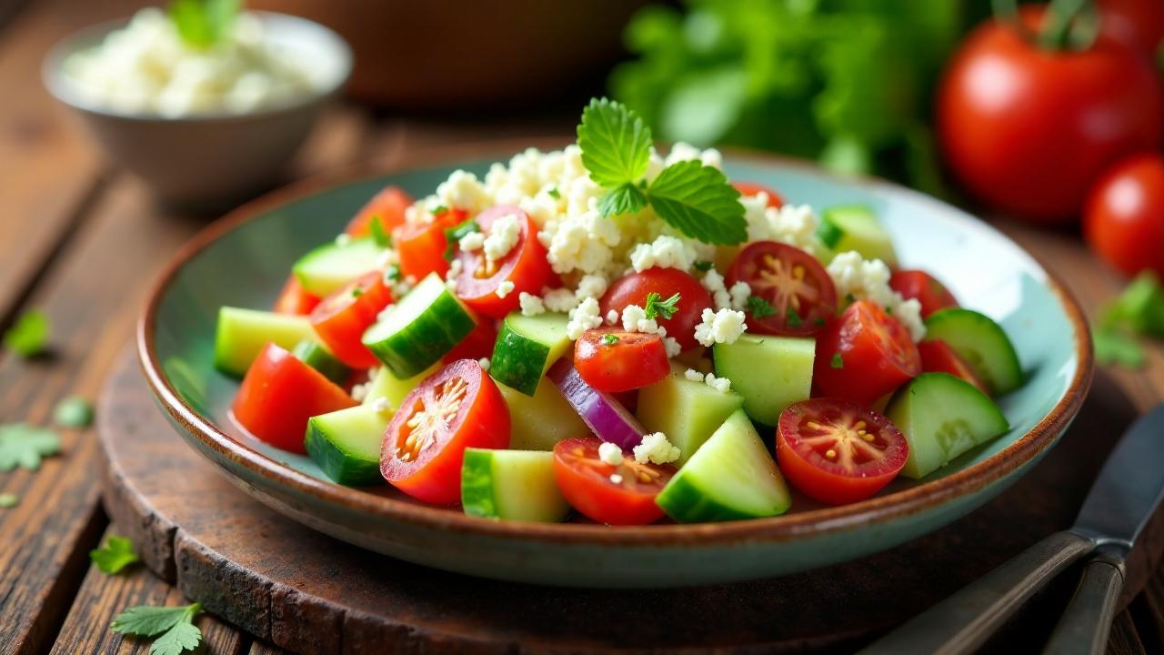 Šopska Salata (salzarme Balkansalat)