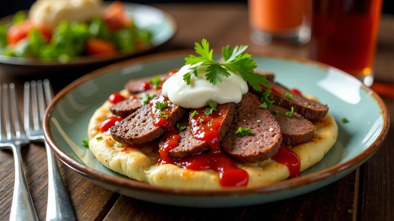 İskender Kebab: Kebab mit Tomatensauce und Joghurt